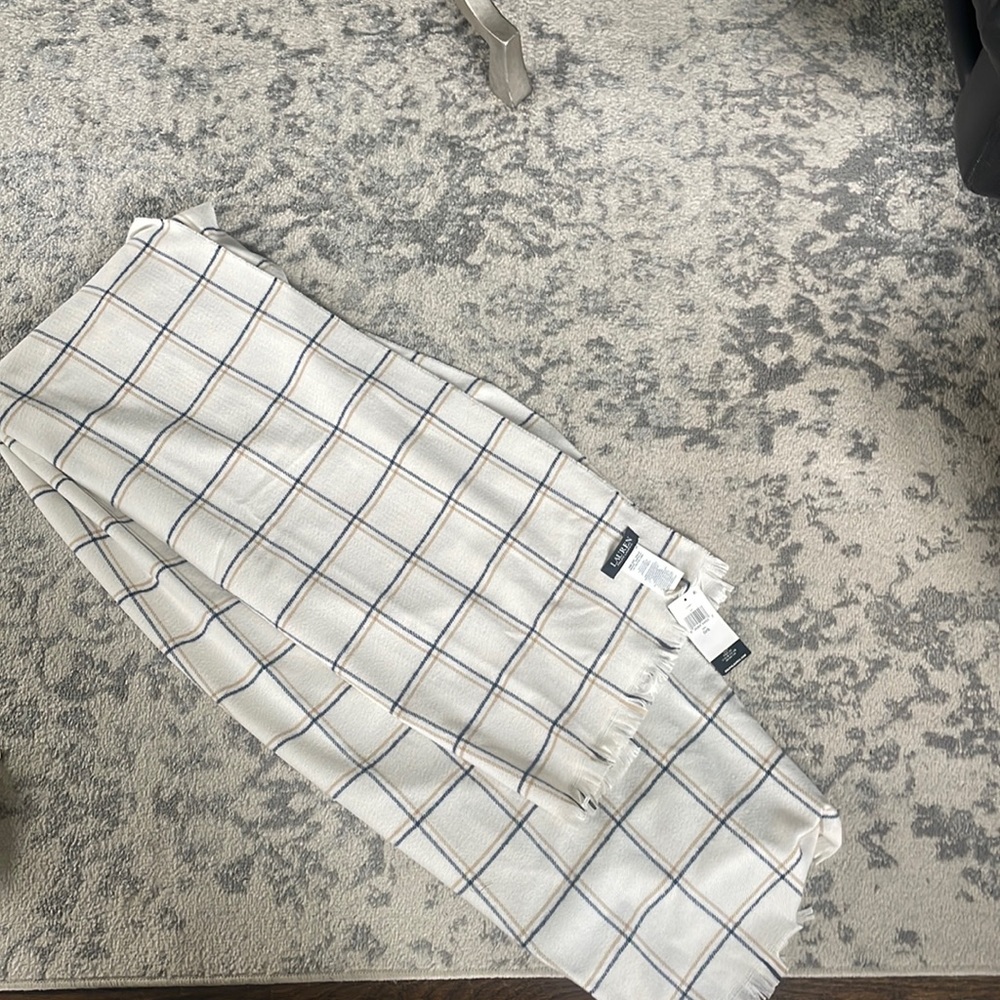 Soft blue and cream Ralph Lauren scarf